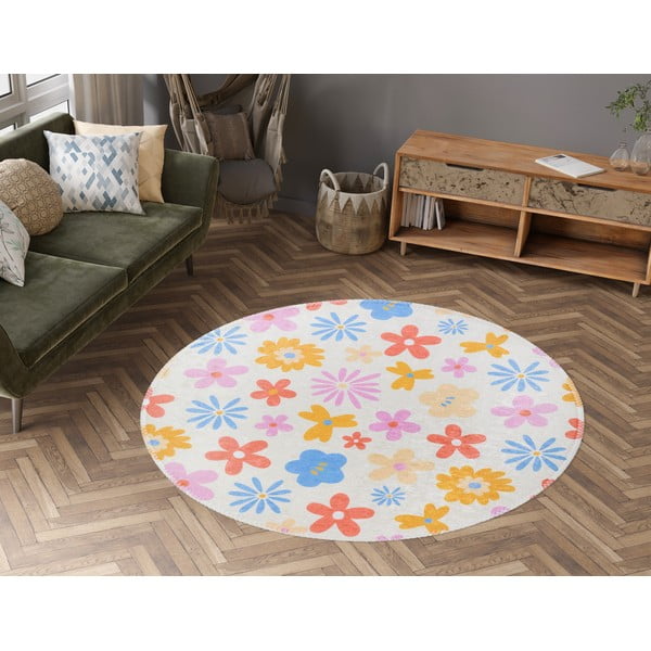 Dywan dziecięcy odpowiedni do prania ø100 cm Joyfull Garden – Vitaus-image-1