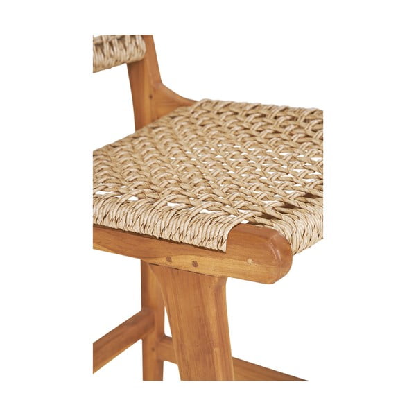 Hoker z litego drewna tekowego w naturalnym kolorze (wysokość siedziska 60 cm) Derby – House Nordic-image-4