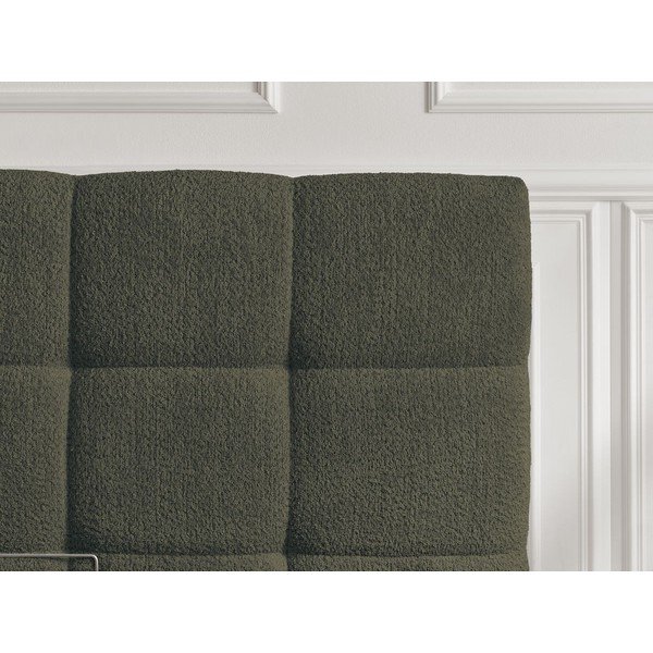 Zielone tapicerowane tapicerowane/z płyty wiórowej łóżko dwuosobowe ze schowkiem ze stelażem 160x200 cm Kumo – Bobochic Paris-image-3