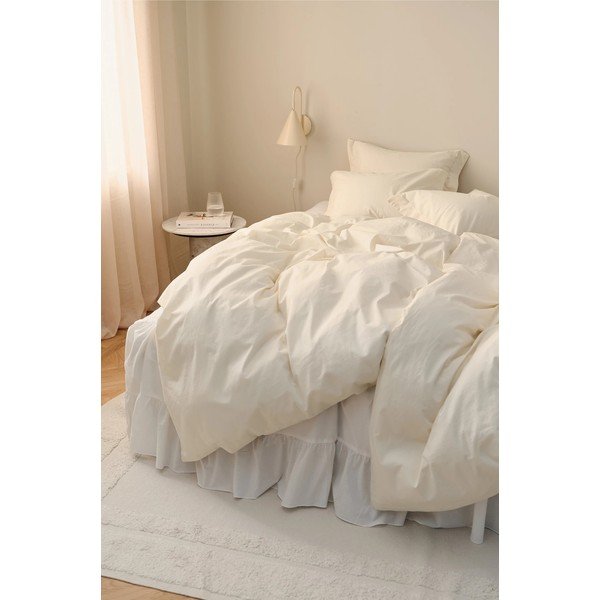 Kremowa pościel jednoosobowa z bawełny organicznej 150x200 cm Juliette – Ellos Home-image-1