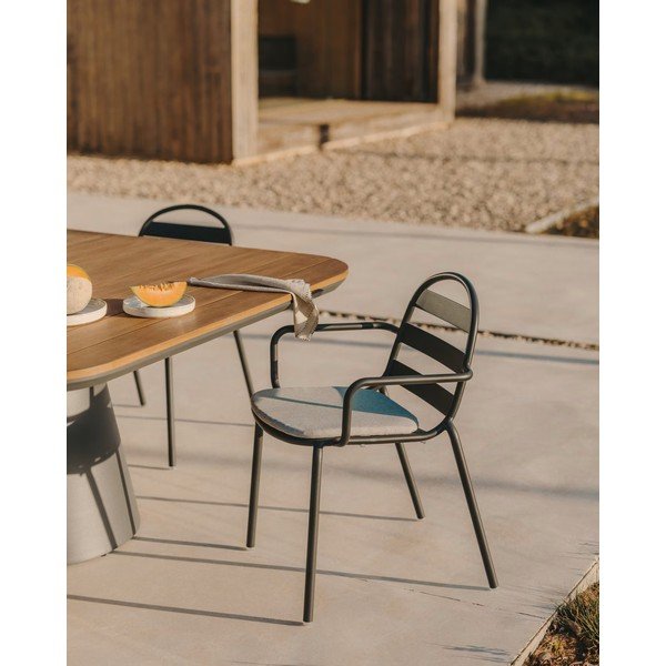 Ciemnoszare metalowe krzesła ogrodowe zestaw 4 szt. Joncols – Kave Home-image-3