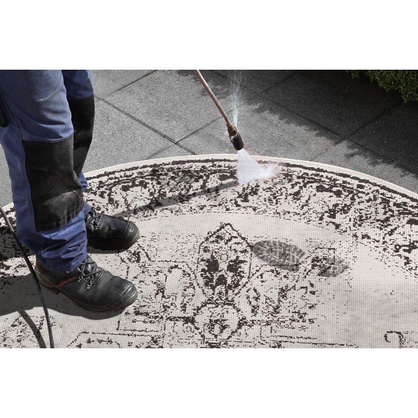 Czarno-kremowy dywan odpowiedni na zewnątrz NORTHRUGS Borbon, ø 140 cm-image-2