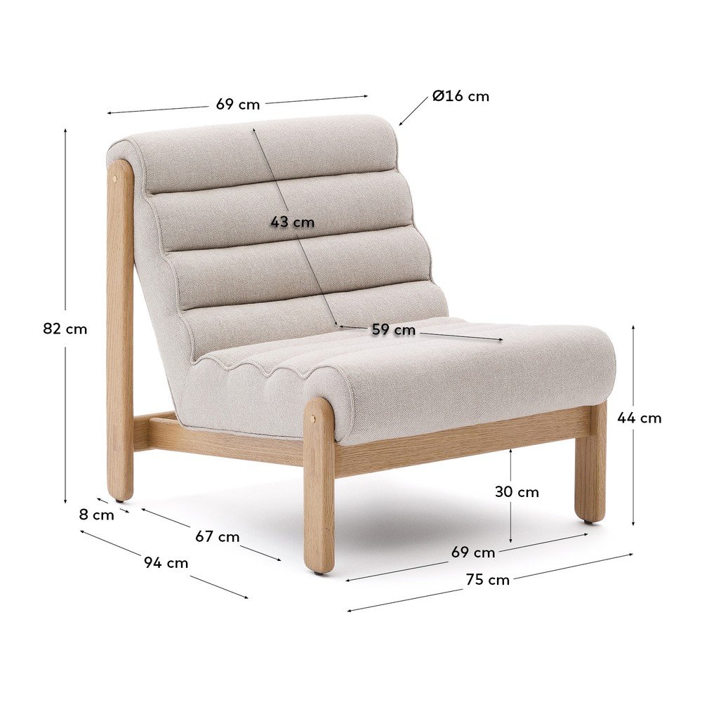 Beżowy fotel Magira – Kave Home (zdjęcie 6)