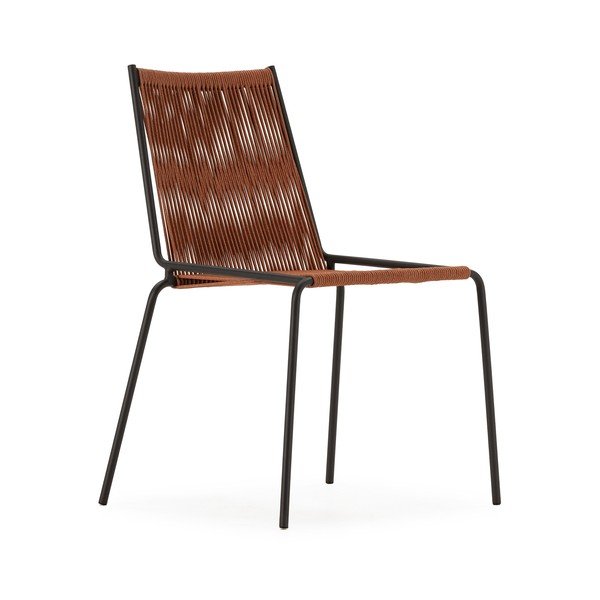 Metalowe krzesła zestaw sztaplowane 2 szt. w kolorze terakoty Emily – Marckeric