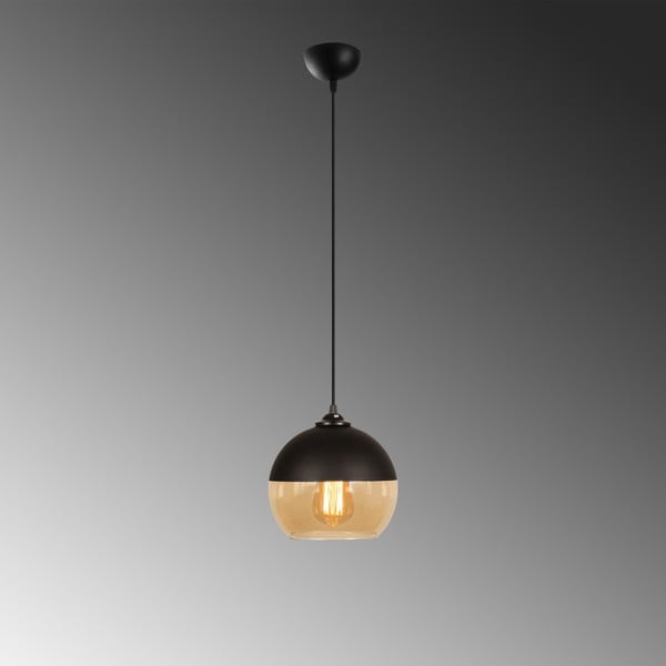 Lampa wisząca w czarno-żółtym kolorze ze szklanym kloszem ø 20 cm Camini – Opviq lights-image-3