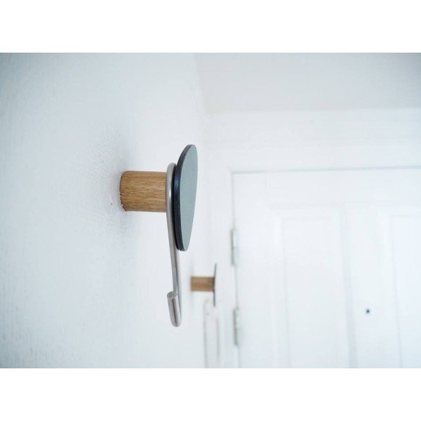 Szarozielony ścienny stalowy haczyk Dot S Nupo – LIND DNA-image-1