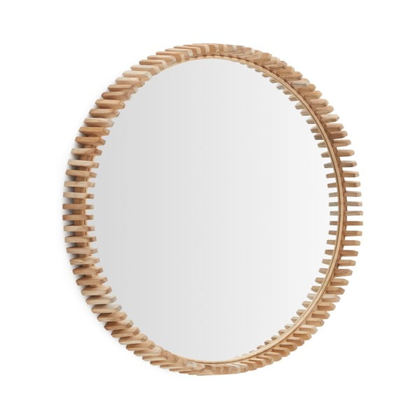 Lustro ścienne z drewnianą ramą ø 80 cm Polke – Kave Home