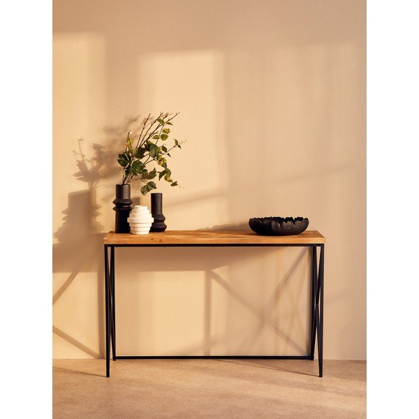 Konsola z litego drewna jodłowego w naturalnym kolorze 48x120 cm Kickford – Premier Housewares-image-1