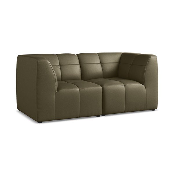 Sofa z imitacji skóry w kolorze khaki 180 cm Aloha – Makamii-image-2