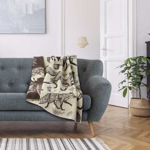 Beżowy koc 200x150 cm Fox – Restilo-image-1