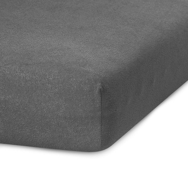 Ciemnoszare prześcieradło frotte z gumką 220x200 cm Ruby – AmeliaHome-image-1