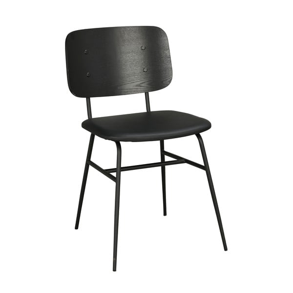 Czarne krzesło z czarnym siedziskiem Rowico Brent