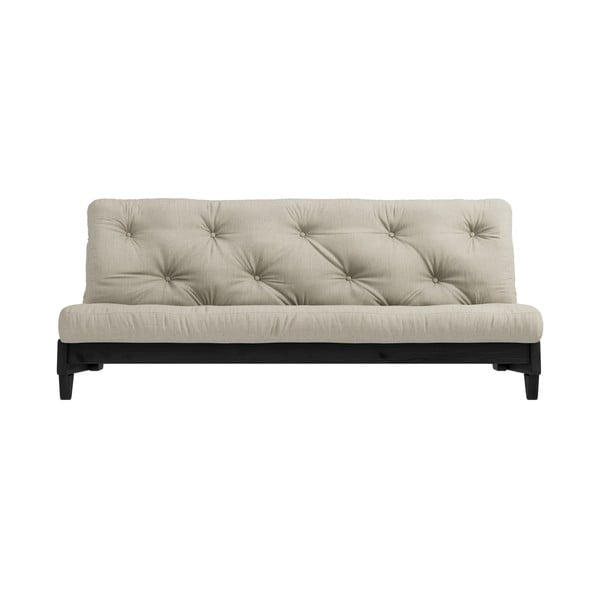 Sofa rozkładana z lnianym pokryciem Karup Design Fresh Black/Linen