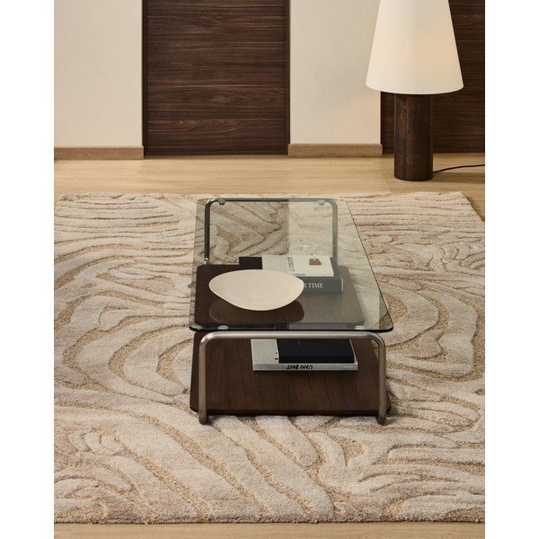 Beżowy dywan z mieszanki wełny tkany ręcznie 200x300 cm Tribet – Kave Home-image-2