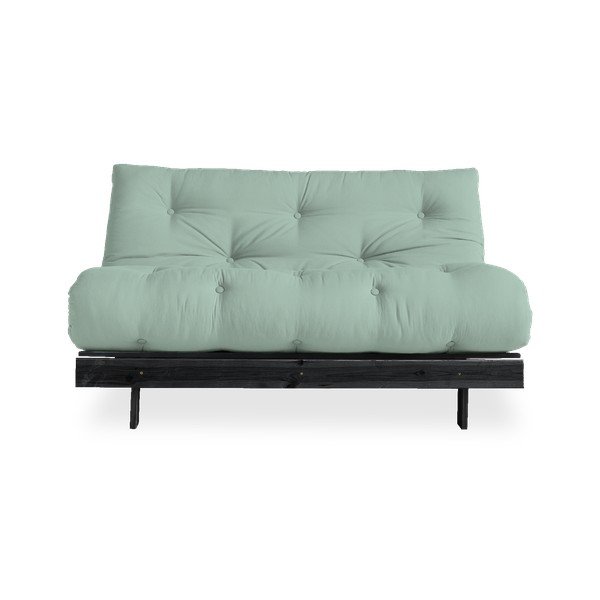 Sofa rozkładana z jasnozielonym obiciem Karup Design Roots Black/Mint-image-3