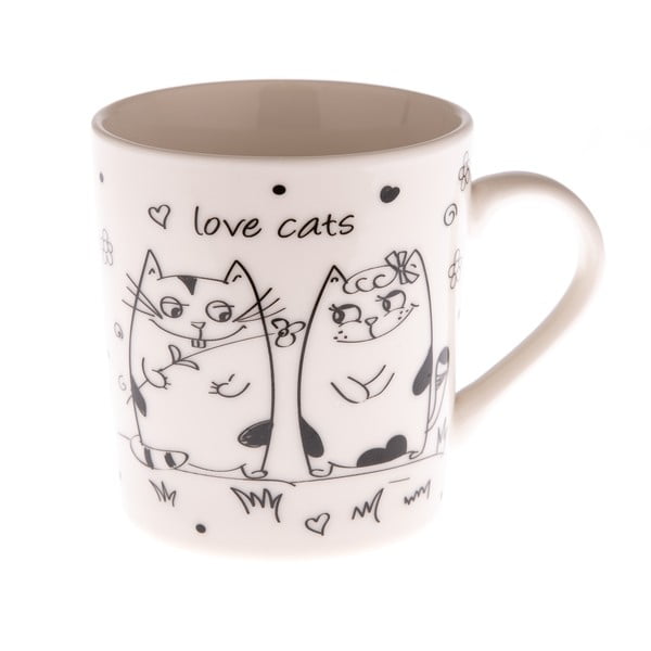 Kubek porcelanowy z małymi kotami Dakls Love Cats, 280 ml