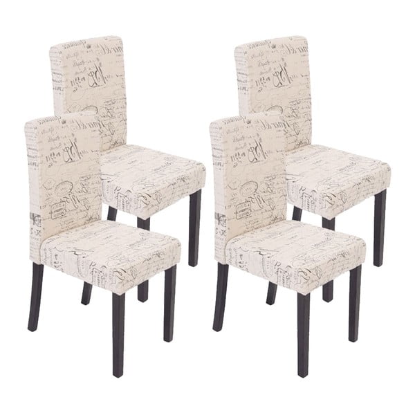 Komplet 4 kremowych krzeseł do jadalni Mendler Littau Sign