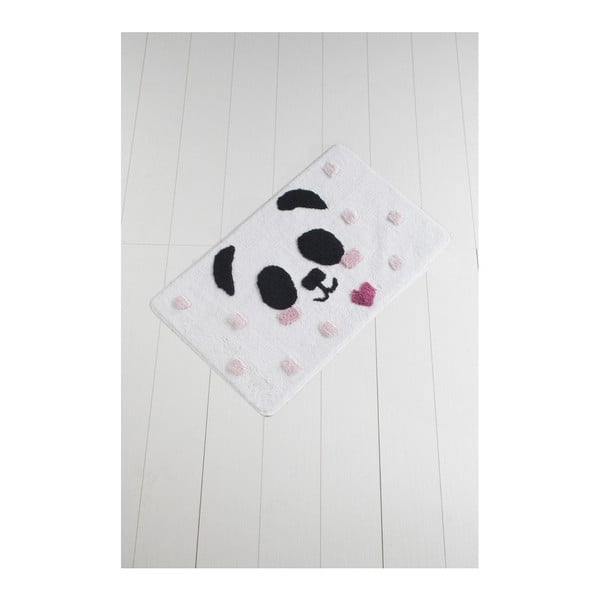 Czarno-biały dywanik łazienkowy Crasso Panda, 100x60 cm