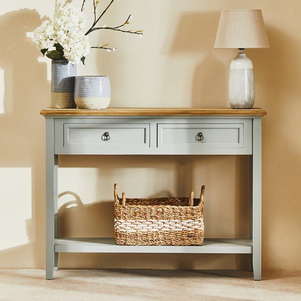 Szara konsola z litego drewna paulowni 34,5x99 cm Henley – Premier Housewares-image-4