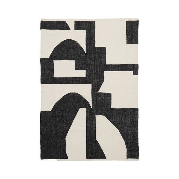 Czarno-kremowy dwustronny dywan z mieszanki juty tkany ręcznie 160x230 cm Sotty – Kave Home