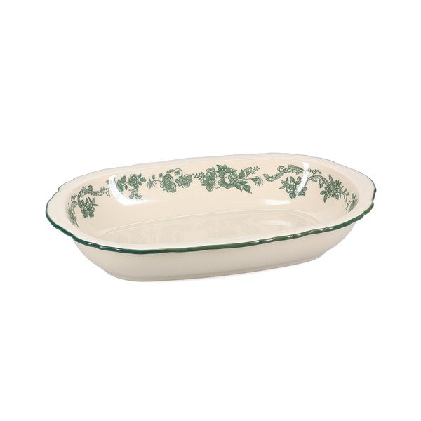 Zielony/w kolorze kości słoniowej porcelanowy talerz do serwowania Cyril – S|P Collection