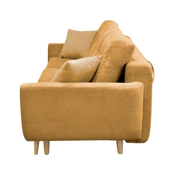 Musztardowa 3-osobowa sofa rozkładana Comopolitan design Barcelona-image-1