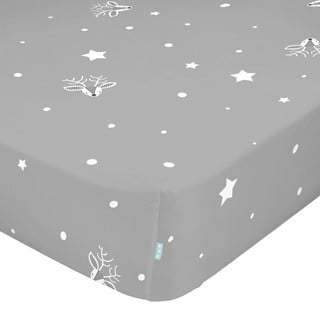Dziecięce bawełniane prześcieradło Moshi Moshi Winter, 90x200 cm