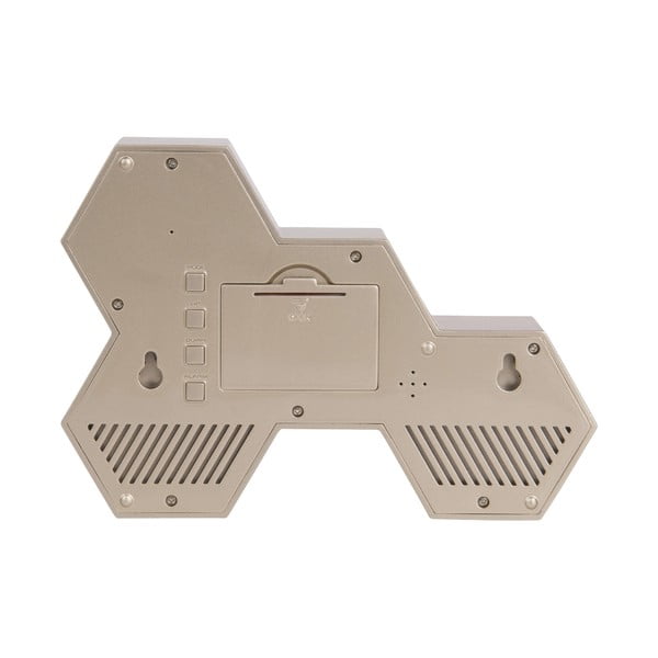 Budzik z czarną gumową obudową z detalami w kolorze złota Karlsson Six in the Mix-image-1