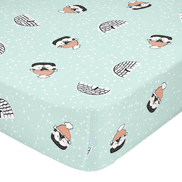 Dziecięce bawełniane prześcieradło Moshi Moshi Igloo, 90x200 cm