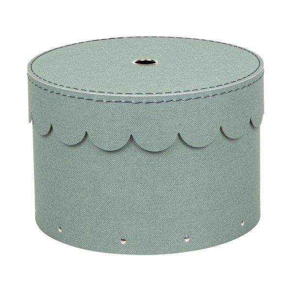 Zielononiebieskie kartonowe pojemniki zestaw 2 szt. z pokrywką ø 26x17,5 cm Wilma Canvas Paper Laminate – Bigso-image-3