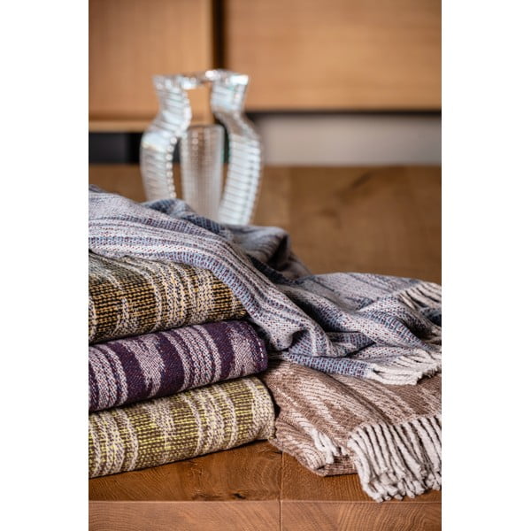 Brązowy pled z domieszką bawełny Euromant Zanzibar, 140x180 cm-image-1