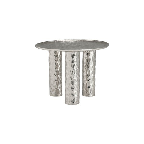 Aluminiowy okrągły stolik w kolorze srebra ø 60 cm Art – Ellos Home-image-2
