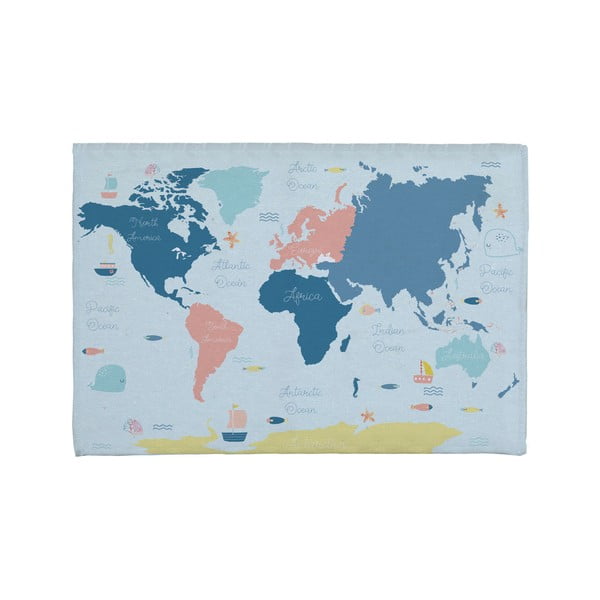 Dywanik łazienkowy z domieszką bawełny Really Nice Things Worldmap, 40 x 60 cm