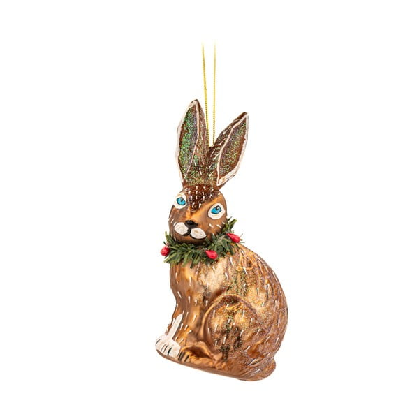 Szklana ozdoba świąteczna wykonana ręcznie 12,5 cm Festive Hare – Sass & Belle