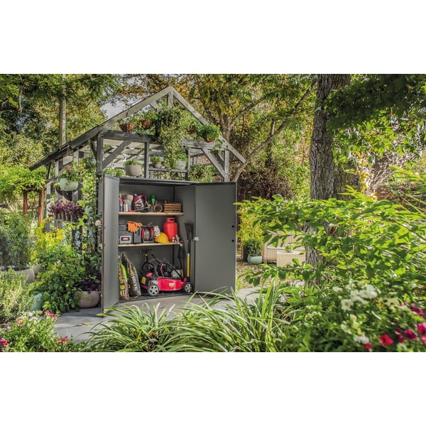 Szara plastikowa szafa ogrodowa Tall – Keter-image-1