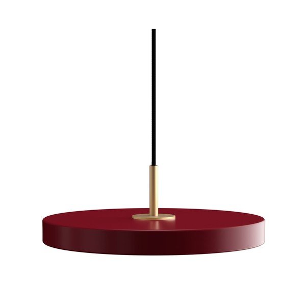 Czerwona metalowa lampa wisząca LED ze ściemniaczem i metalowym kloszem ø 31 cm Asteria Plus – UMAGE