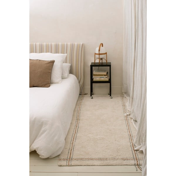 Kremowy bawełniany chodnik tkany ręcznie odpowiedni do prania 80x230 cm Cuisine Natural – Lorena Canals-image-1