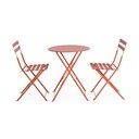 Stalowy zestaw mebli ogrodowych w kolorze terakoty dla 2 osób Austin – Bizzotto