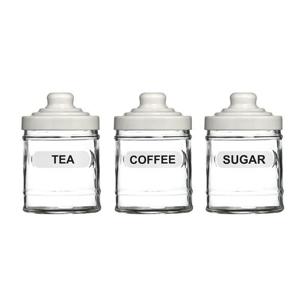 Zestaw 3 pojemników na herbatę, kawę i cukier Premier Housewares, 760 ml
