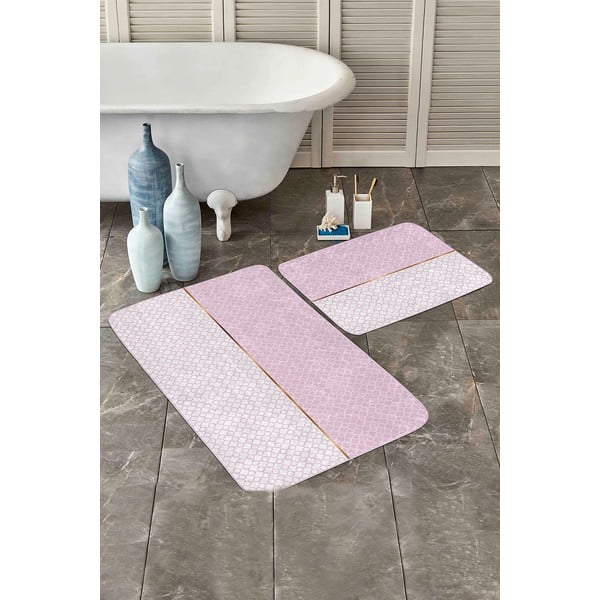 Różowe dywaniki łazienkowe zestaw 2 szt. 60x100 cm – Mila Home-image-3