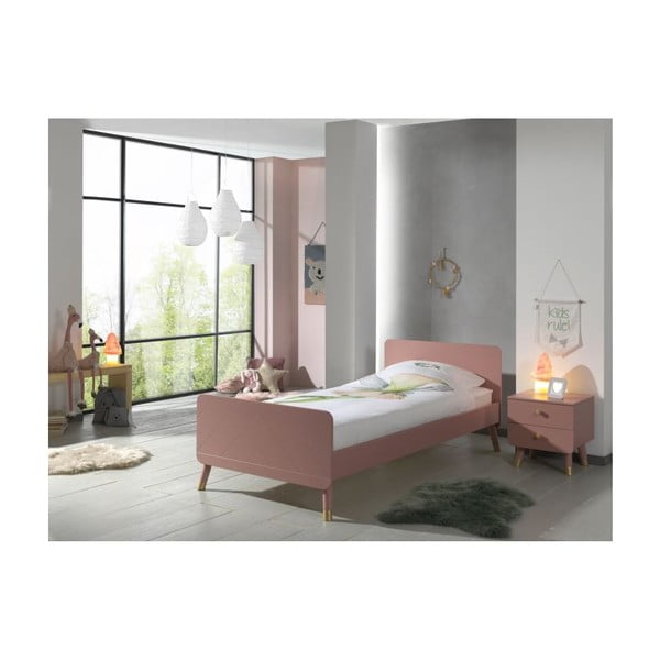 Różowe łóżko dziecięce z drewna sosnowego Vipack Billy, 90x200 cm-image-2