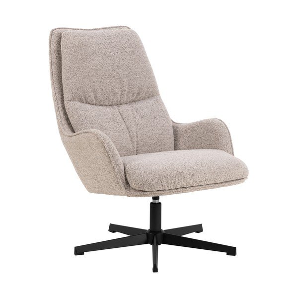 Beżowy obrotowy fotel z materiału bouclé Bosley – Actona