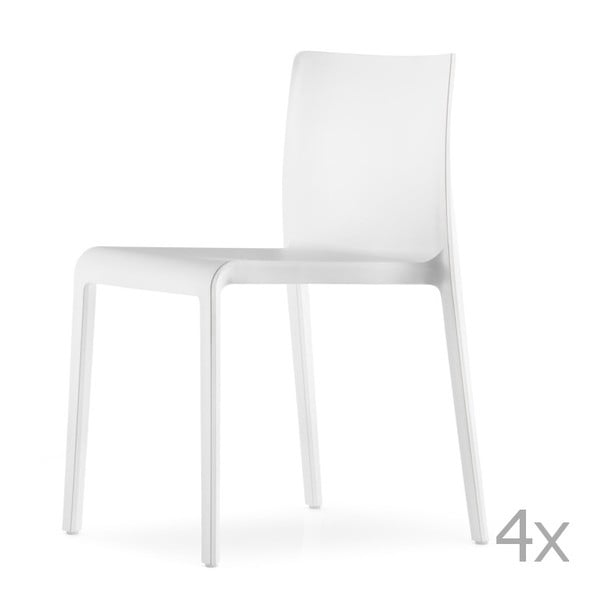 Zestaw 4 białych krzeseł Pedrali Volt