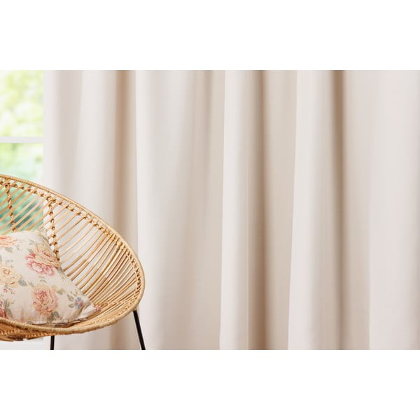 Kremowa zasłona na haczyki 140x260 cm – Mendola Fabrics-image-1