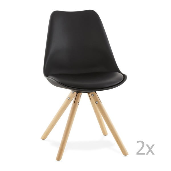 Zestaw 2 czarnych krzeseł Kokoon Design Tolik