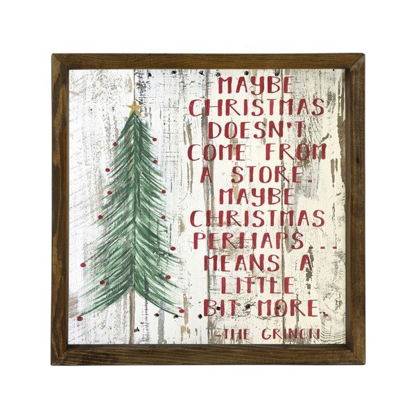 Obraz w ramie z drewna sosnowego Christmas Story, 34x34 cm-image-1