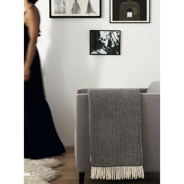 Niebieksofioletowy pled z domieszką bawełny Euromant Skyline, 140x180 cm-image-3