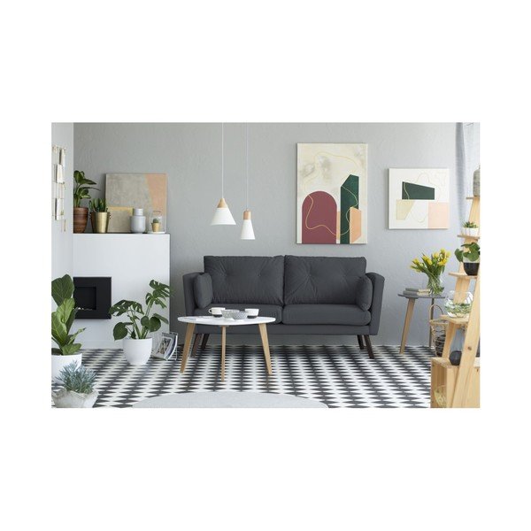 Ciemnoszara sofa 3-osobowa Mazzini Sofas Cotton-image-2
