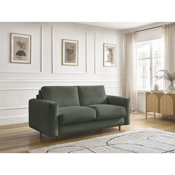 Zielona sofa do spania/rozkładana 200 cm Cocoone – Bobochic Paris-image-1