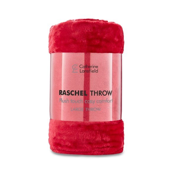 Czerwony koc Catherine Lansfield Basic Cuddly, 200x150 cm-image-1